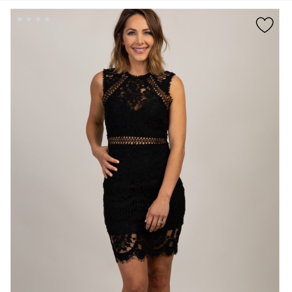 Pink Blush-black cocktail dress